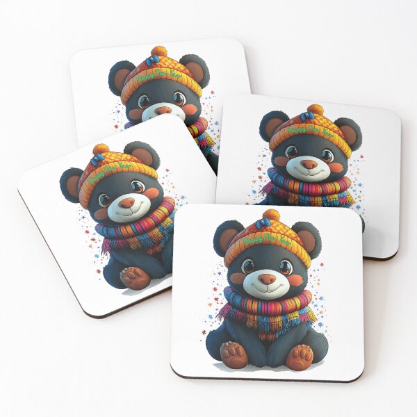 Item preview, Happy New Year, Cozy Bear, Winter Joy, Festive Bear, Colorful Scarf designed and sold by BukkyStory.