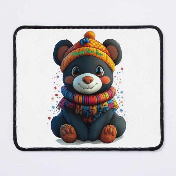 Item preview, Happy New Year, Cozy Bear, Winter Joy, Festive Bear, Colorful Scarf designed and sold by BukkyStory.
