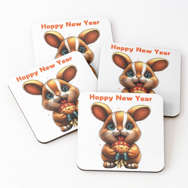 Item preview, Hoppy New Year, Cute Bunny, Festive Rabbit, Bunny Joy, Holiday Fun designed and sold by BukkyStory.