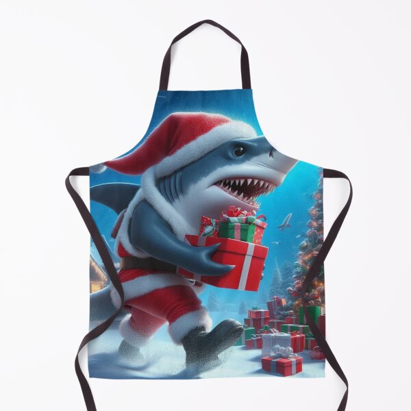 Item preview, land shark in santa hat stealing gifts designed and sold by Outlandishrob.