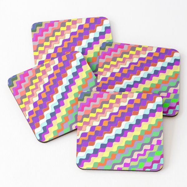 Aperçu de l'œuvre Ondes fractales angulaires multicolores abstraites 15 créée et vendue par SXW Designs.