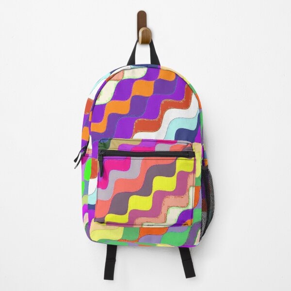 Aperçu de l'œuvre Ondes fractales angulaires multicolores abstraites 15 créée et vendue par SXW Designs.