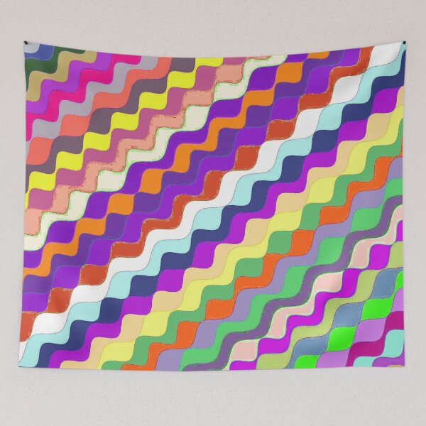 Aperçu de l'œuvre Ondes fractales angulaires multicolores abstraites 15 créée et vendue par SXW Designs.