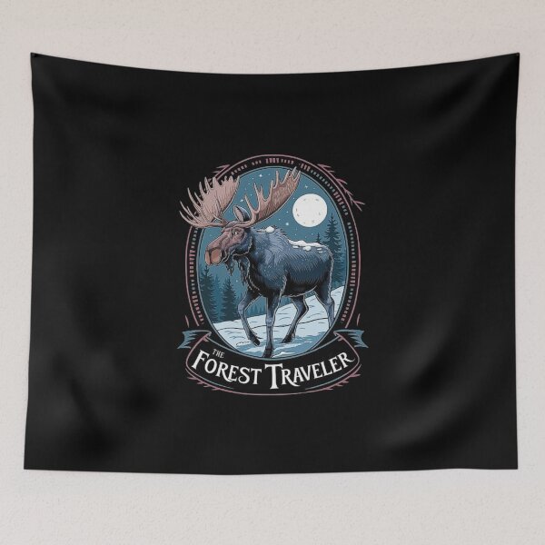 Item preview, The Forest Traveler - Majestic Moose in Winter Scene designed and sold by love3617.