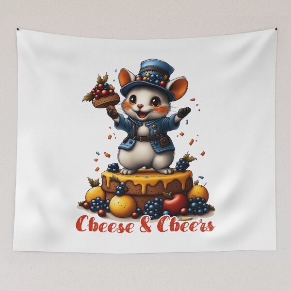 Item preview, Cheese & Cheers, Festive Mouse, Cute Design, Holiday Joy, Party Fun designed and sold by BukkyStory.