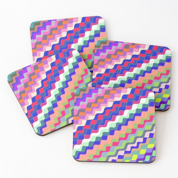Aperçu de l'œuvre Ondes fractales angulaires multicolores abstraites 16 créée et vendue par SXW Designs.