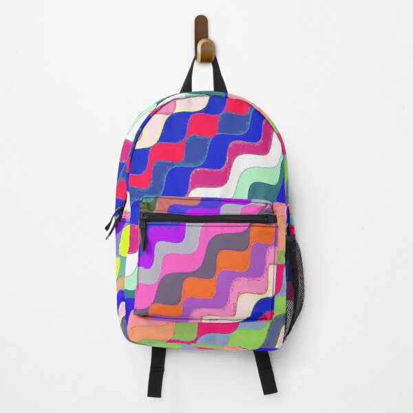 Aperçu de l'œuvre Ondes fractales angulaires multicolores abstraites 16 créée et vendue par SXW Designs.