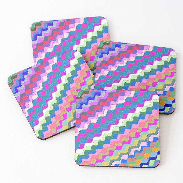 Aperçu de l'œuvre Ondes fractales angulaires multicolores abstraites 17 créée et vendue par SXW Designs.