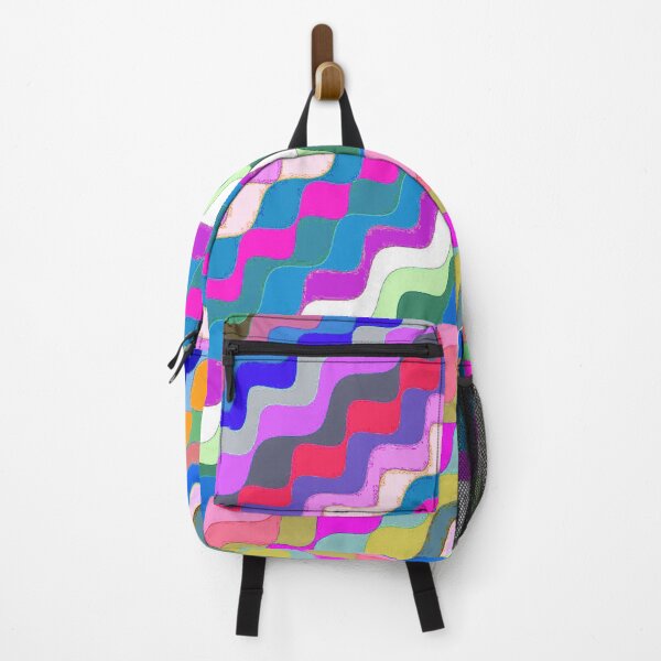 Aperçu de l'œuvre Ondes fractales angulaires multicolores abstraites 17 créée et vendue par SXW Designs.