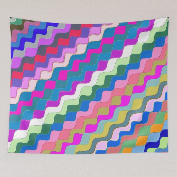 Aperçu de l'œuvre Ondes fractales angulaires multicolores abstraites 17 créée et vendue par SXW Designs.