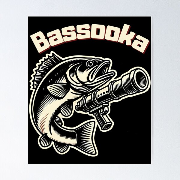 Item preview, Bass Fish Bassooka Funny Gift for Anglers with a sense of humor designed and sold by IceBathDESIGNS.