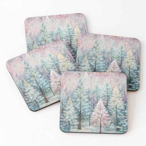 Item preview, Winter landscape. Snow-covered trees. Pastel colors. designed and sold by MagelliShop.