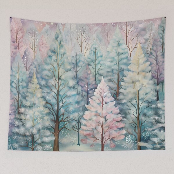 Item preview, Winter landscape. Snow-covered trees. Pastel colors. designed and sold by MagelliShop.
