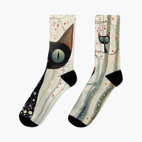 Item preview, Classic Cat Family. Mother & cheeky Tree climbing kitten design. designed and sold by Shoot-The-Moon.