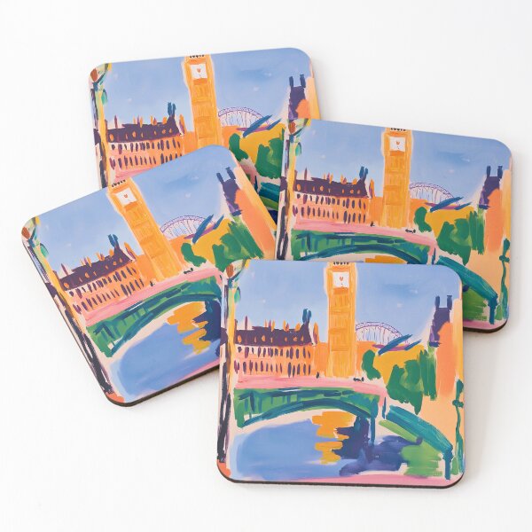 Item preview, London Big Ben and Bridge in Abstract Matisse-Inspired Style designed and sold by Moisky Art.