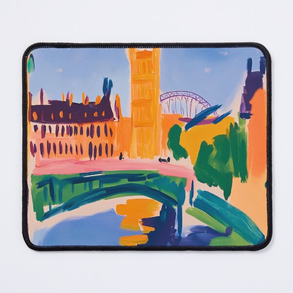 Item preview, London Big Ben and Bridge in Abstract Matisse-Inspired Style designed and sold by Moisky Art.