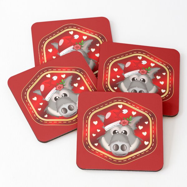 Item preview, Christmas Animals Wild Boars designed and sold by minimalartstory.