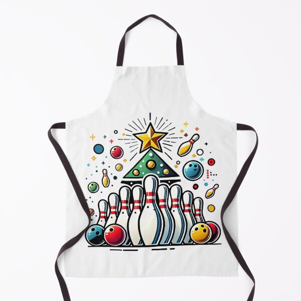 Item preview, Bowling Christmas Tree Design with Pins, Balls, and Festive Star designed and sold by DrawHandArt.