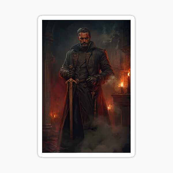Item preview, Mysterious Figure Holding Ornate Sword designed and sold by artwaves.