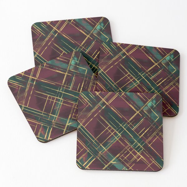 Item preview, Artistic Christmas Plaid Seamless Pattern in Gold and Burgundy designed and sold by Moisky Patterns.