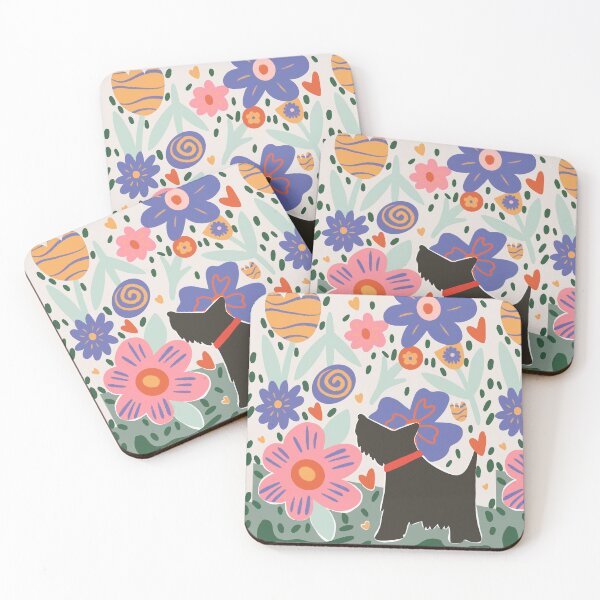 Item preview, scottie with flowers designed and sold by Soularte.