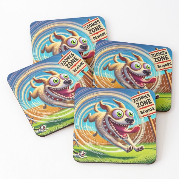 Item preview, Beware the Zoomies Zone – Whimsical Dog Art designed and sold by gleefulme.