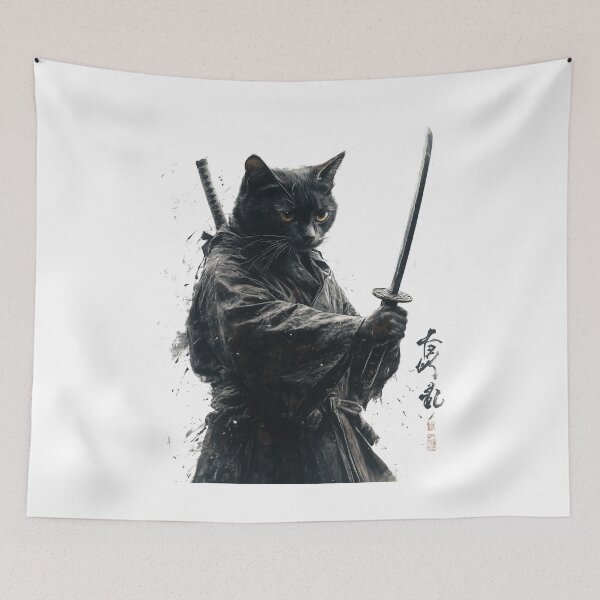 Item preview, Samurai Cat - Epic Japanese Warrior designed and sold by pixal-shop.