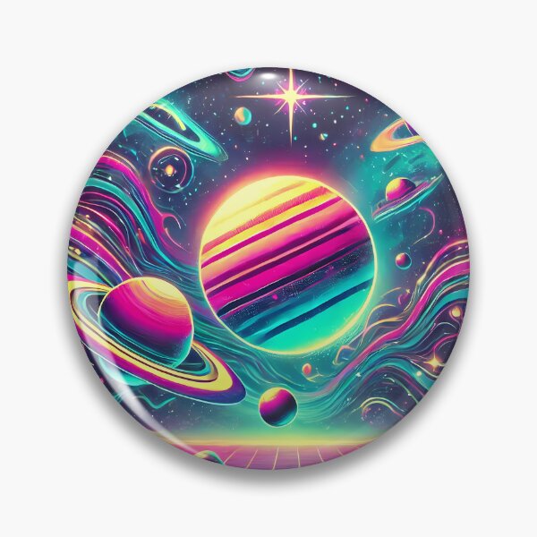 Item preview, "Retro-futuristic cosmic galaxy with vibrant neon colors" designed and sold by OrbitOdyssey.