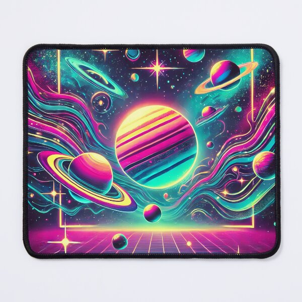 Item preview, "Retro-futuristic cosmic galaxy with vibrant neon colors" designed and sold by OrbitOdyssey.