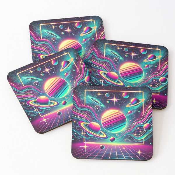 Item preview, "Retro-futuristic cosmic galaxy with vibrant neon colors" designed and sold by OrbitOdyssey.