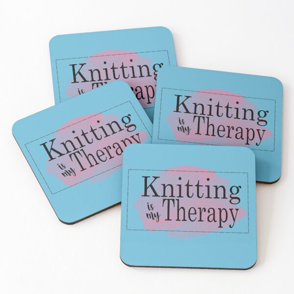 Item preview, Knitting is My Therapy - Black designed and sold by MarigoldandLily.