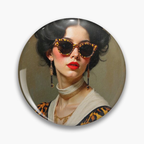 Aperçu de l'œuvre portrait sur toile d'une femme glamour vêtue d'un imprimé animalier, de lunettes noires et de beaucoup de style créée et vendue par OneLittleCrow.