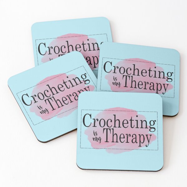 Item preview, Crocheting is My Therapy - Black designed and sold by MarigoldandLily.