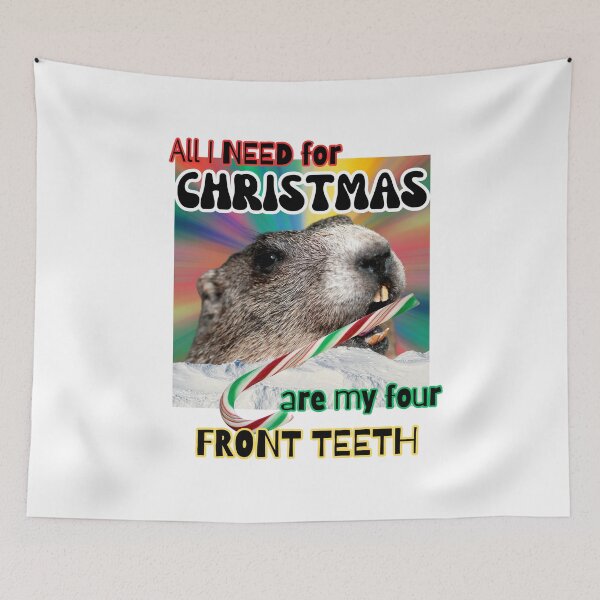 Item preview, Funny Festive Groundhog All I Need for Christmas are my Four Front Teeth designed and sold by SunandShade.