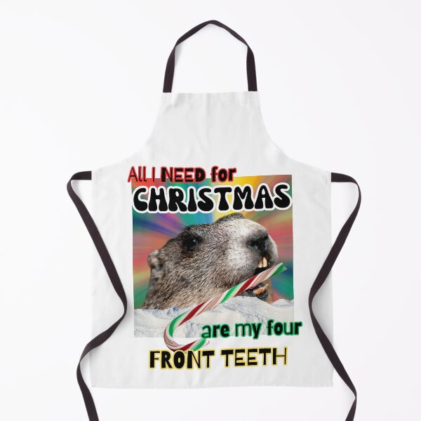 Item preview, Funny Festive Groundhog All I Need for Christmas are my Four Front Teeth designed and sold by SunandShade.
