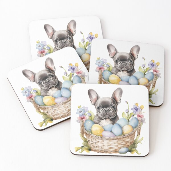 Item preview, Easter egg basket with french bulldog - Frenchie dog puppy with easter holiday designed and sold by Daydreamsatdawn.
