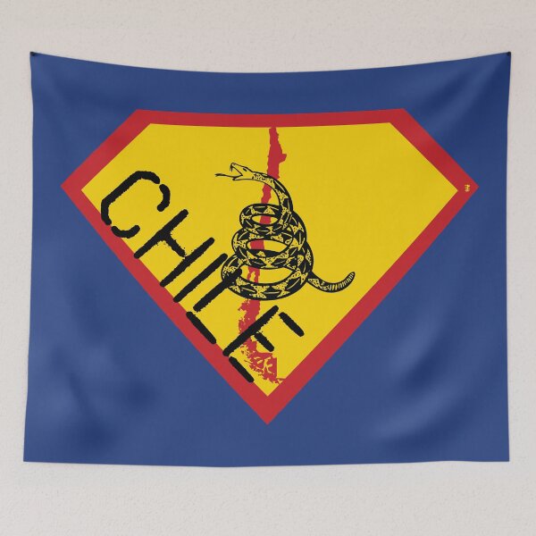 Item preview, CHILE Spell Out - Freedom Is The Superpower -  Gadsden Snake Flag - Dont Tread On Me SUPERHERO design designed and sold by pelagio.