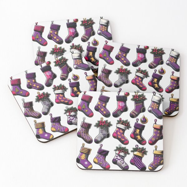 Item preview, Christmas Vintage purple socks Pattern, Christmas socks Pattern,Christmas socks,Christmas Funny Pattern,Holiday Pattern,Christmas Pattern, christmas,Christmas Vintage Pattern designed and sold by Expressions-Sel.