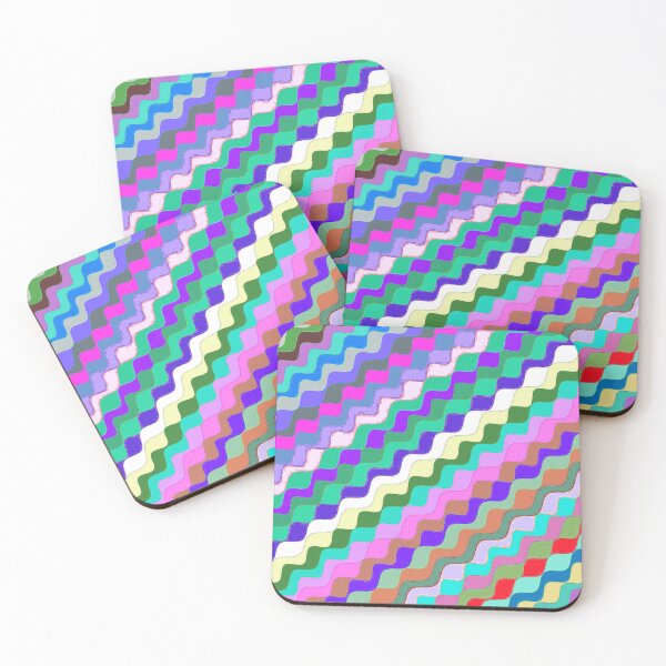 Aperçu de l'œuvre Ondes fractales angulaires multicolores abstraites 18 créée et vendue par SXW Designs.