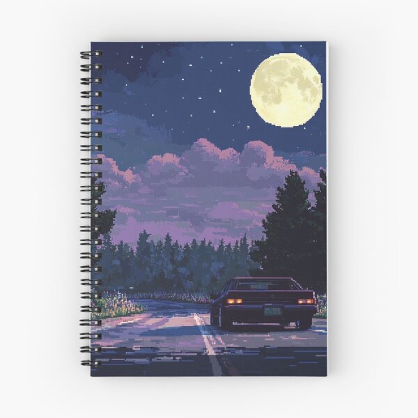 Item preview, Car in Moonlight Pixel Art designed and sold by HardysHouse.