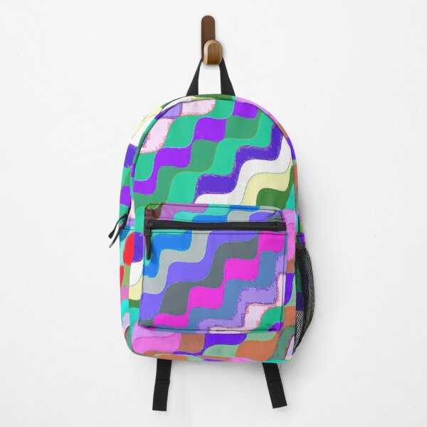 Aperçu de l'œuvre Ondes fractales angulaires multicolores abstraites 18 créée et vendue par SXW Designs.