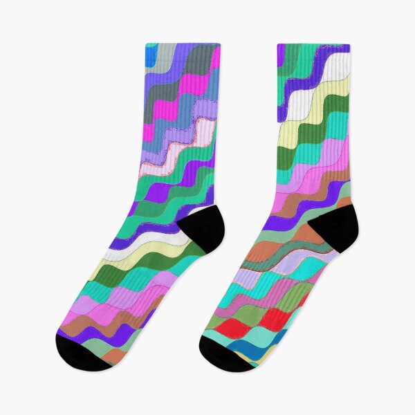 Aperçu de l'œuvre Ondes fractales angulaires multicolores abstraites 18 créée et vendue par SXW Designs.