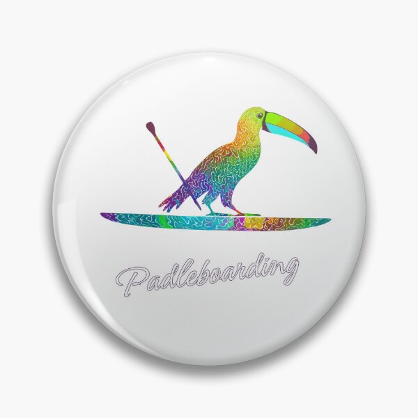 Artikelvorschau, Farbenfroher Tukan auf Paddleboard - Tropische und Kitesurf-Kunst. Ramphastos sulfuratus entworfen und verkauft von StyleFused.