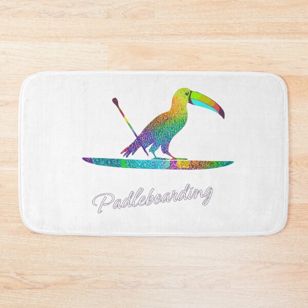 Item preview, Colorful Toucan on Paddleboard - Tropical and Kitesurf Art. Ramphastos sulfuratus designed and sold by StyleFused.