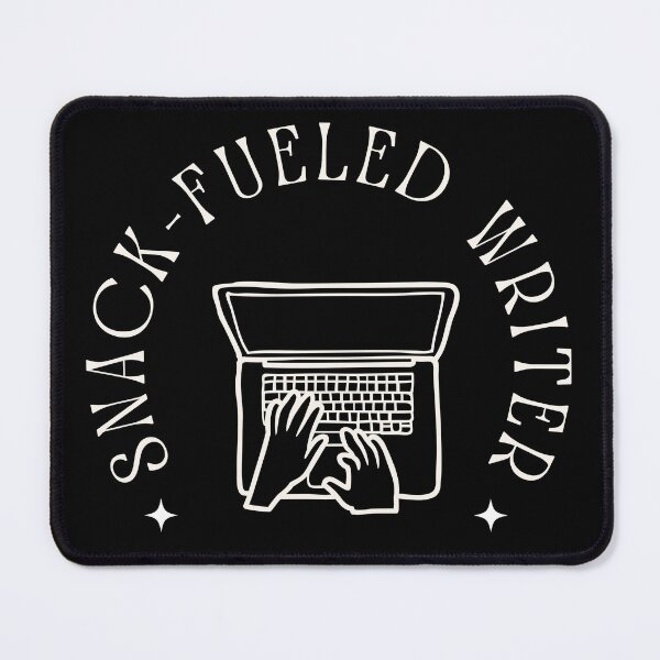 Item preview, Snack-fueled Writer - laptop designed and sold by Writerly Musings.