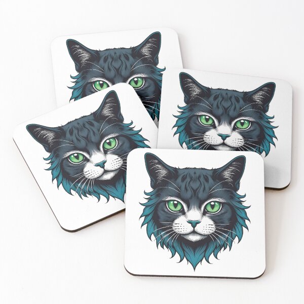Item preview, T-shirt logo design of cat with big green eyes.  designed and sold by Dushka-nickij.