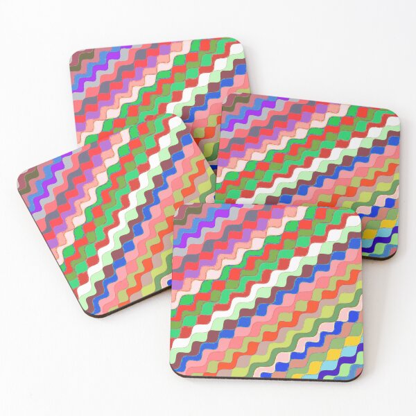 Aperçu de l'œuvre Ondes fractales angulaires multicolores abstraites 20 créée et vendue par SXW Designs.