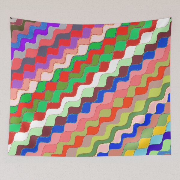 Aperçu de l'œuvre Ondes fractales angulaires multicolores abstraites 20 créée et vendue par SXW Designs.