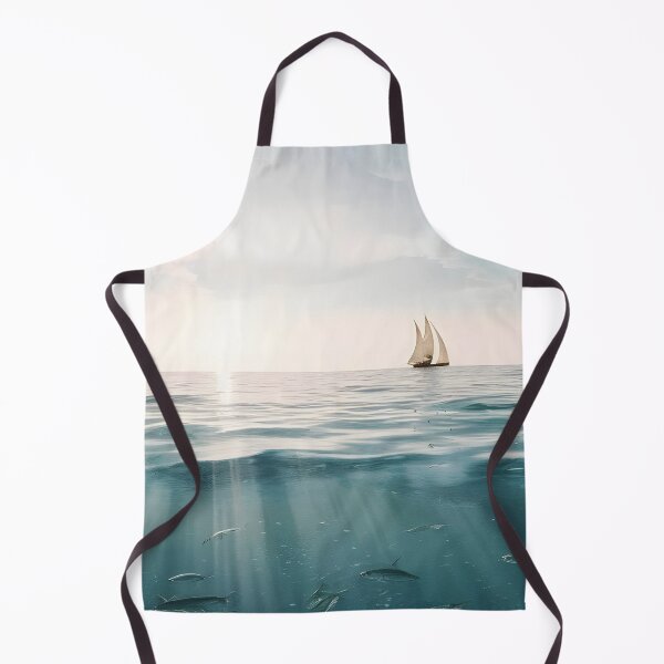 Item preview, sea with sailboat and fish designed and sold by AA-designstore.