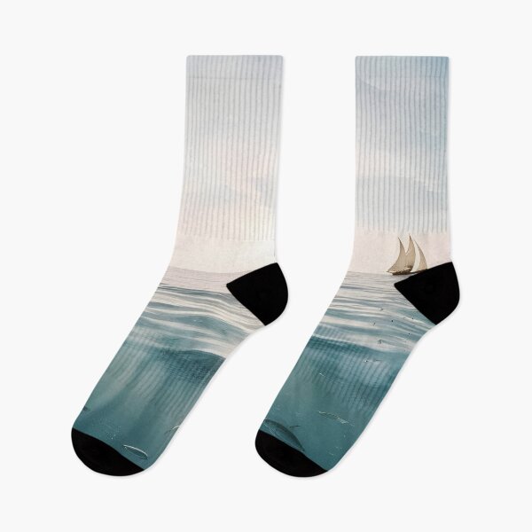 Artikelvorschau, Meer mit Segelboot und Fisch entworfen und verkauft von AA-designstore.